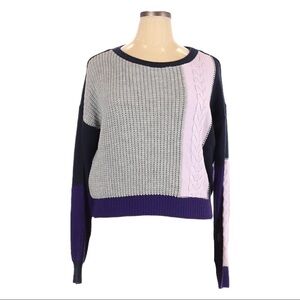 NWT!🎨 TEN SIXTY SHERMAN ✨ Colorblock Textured Cropped Sweater  XL